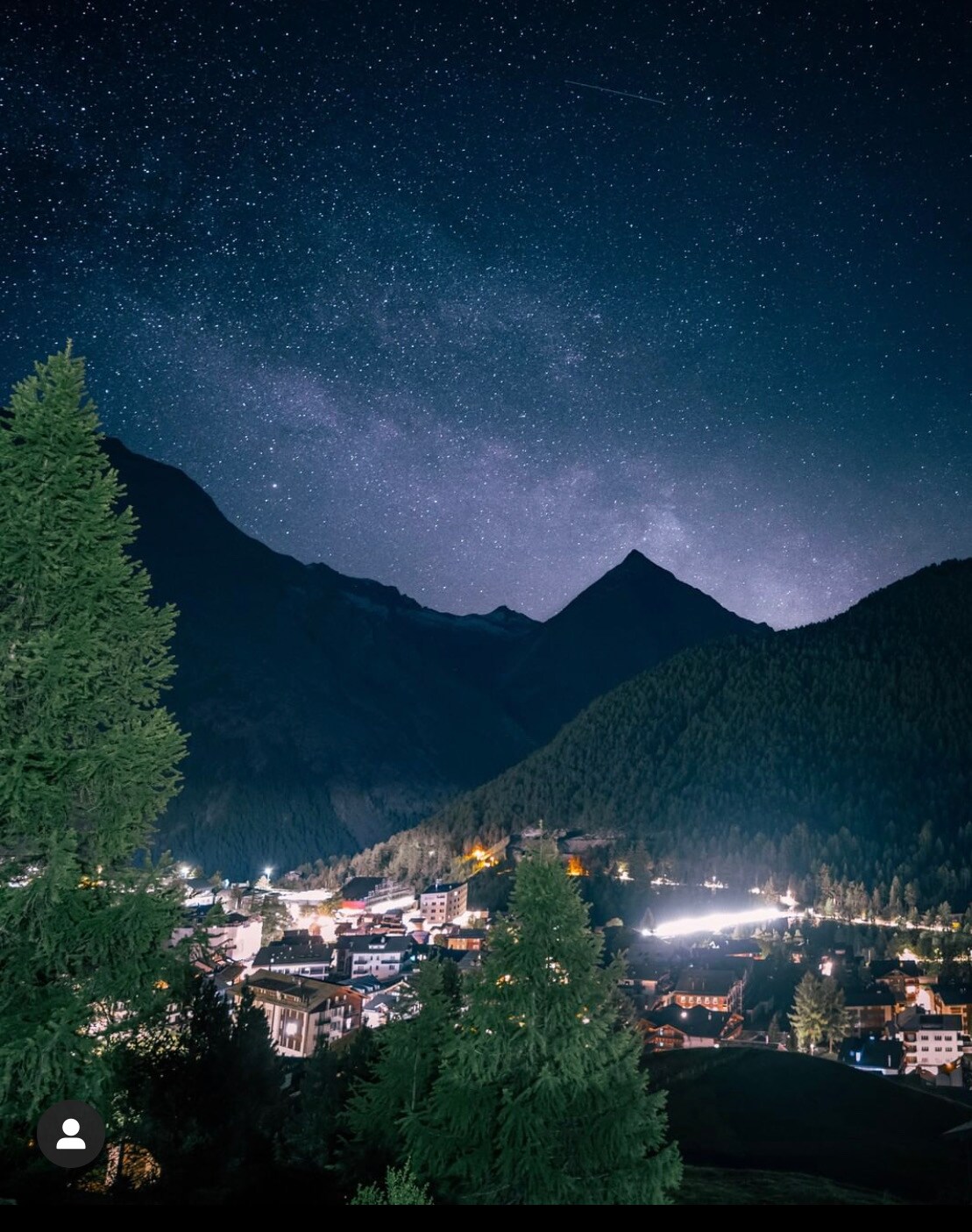 Milky Way night sky over Saas-Fee