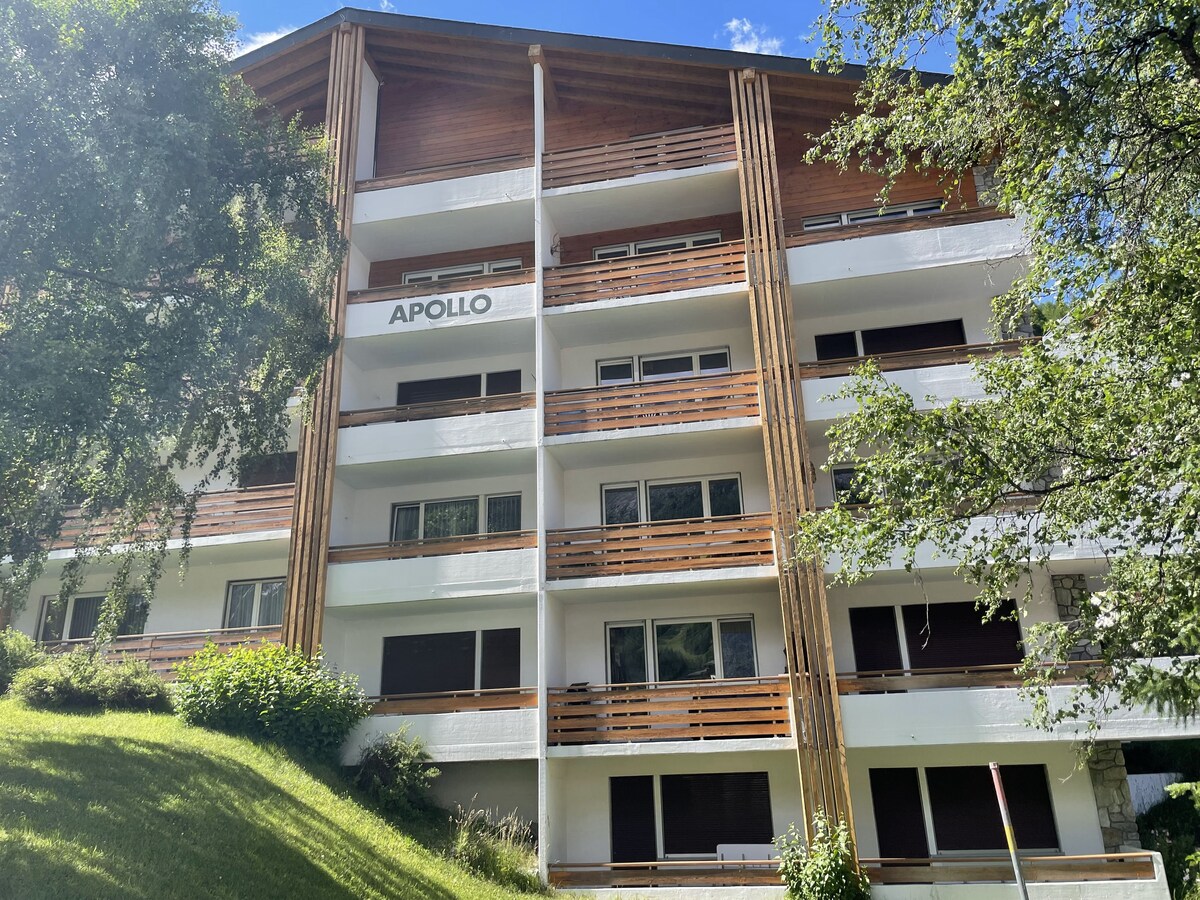 Apollo building front view in summer